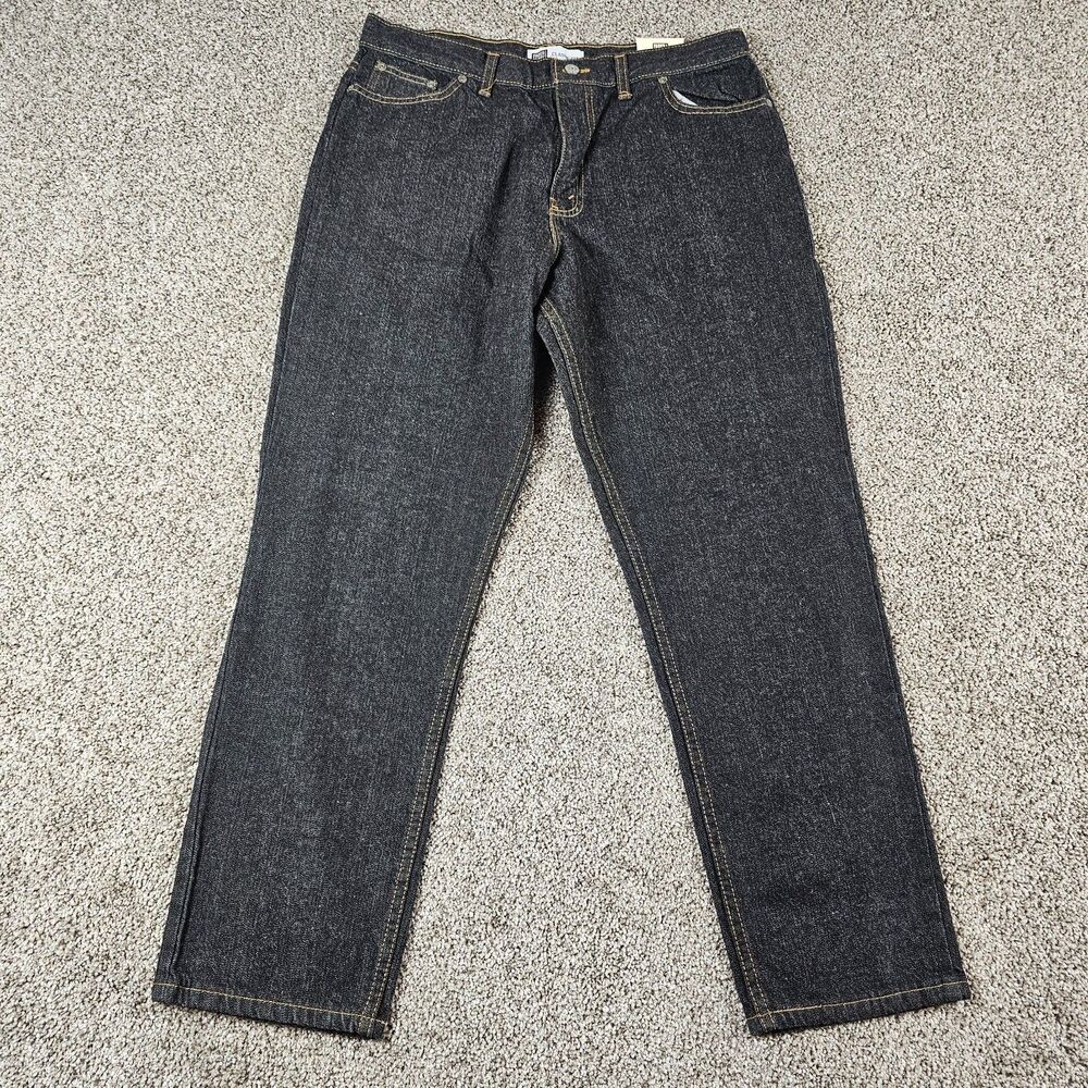 Faded Glory Jeans Womens 14 Petite 32x28 Black Tapered High Rise Mom Vintage USA